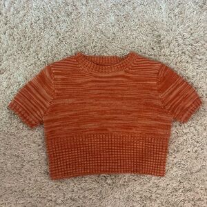 SOLD Orange Knit Cropped Top